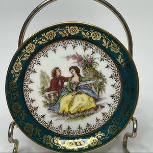 Limoges France Porcelain 3.25” Plate Victorian